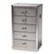 Baxton Studio Davet Silver Metal 5-Drawer Accent Chest 152-9190 - alternate 1